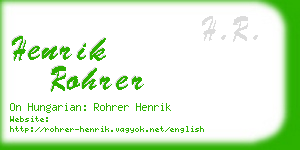 henrik rohrer business card